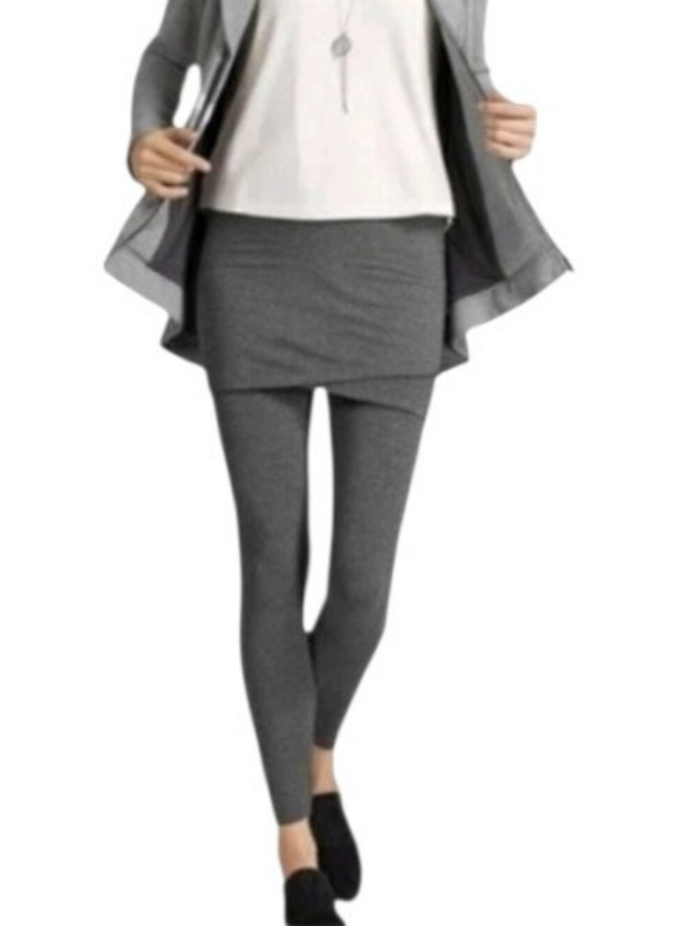 Cabi M'leggings Skirted Dark Gray Tights- M.               S13
